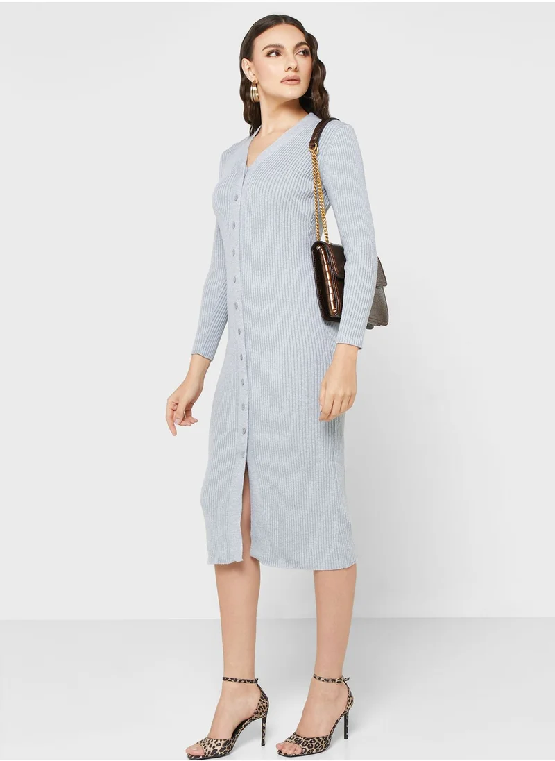 GLAMOROUS V-Neck Knitted Dress