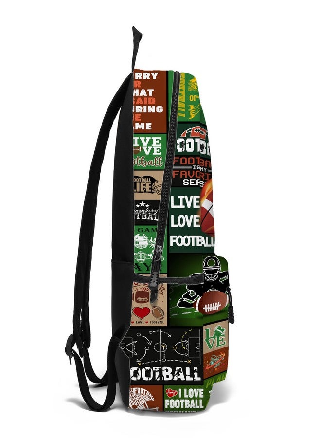 ROVOZAR Fire Football School Backpack for Boys Bookbag, 17 Inch Football Backpack for School, Kids Footballs Sports Theme Laptop Back Pack for School Travel Hiking Camping - Image 5