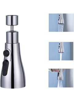 spa luxetique Kitchen Faucet Tap, 360° Rotatable Spout, Kitchen Sink Faucet Head, Replacement 3 Modes for Kitchen Sink Spray Nozzle Faucet Head, Kitchen Tap Sprayer Spout Parts Silver  - Image 1