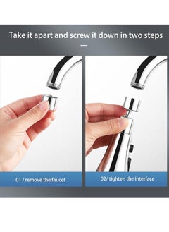 spa luxetique Kitchen Faucet Tap, 360° Rotatable Spout, Kitchen Sink Faucet Head, Replacement 3 Modes for Kitchen Sink Spray Nozzle Faucet Head, Kitchen Tap Sprayer Spout Parts Silver  - Image 3