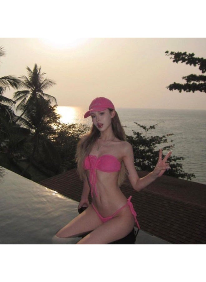 Layali South Korea Ins Velvet Terry Cloth Bikini Thai Bikini Swimsuit Women Swimwear - Image 3