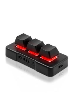 3-Key Mini Keypad, Wireless USB 2 in 1Mechanical Gaming Keyboard Programming Macro with Software One-Handed OSU HID Standard Keyboar for Gaming(Black)