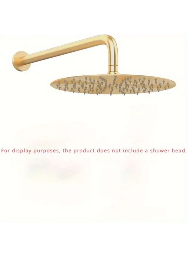 Golden 13 Inch Stainless Steel Shower Arm with Cover Wall Mounted Elegant Elbow Design - Image 5