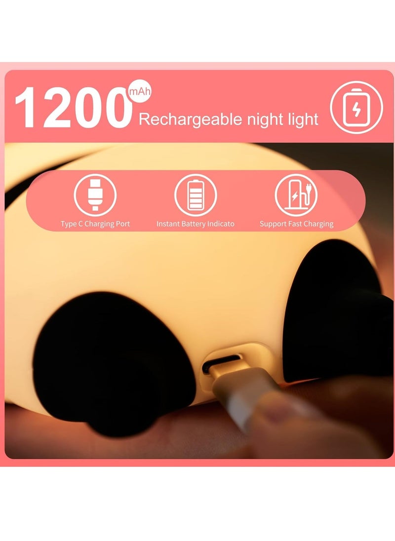 JAJEEK Panda Night Light for Kids – Cute LED Night Lights for Teen Girls Bedroom, Brightness Control with Auto Off Timer, Animal Silicone Lights – Ideal Toddler Gifts - Image 5