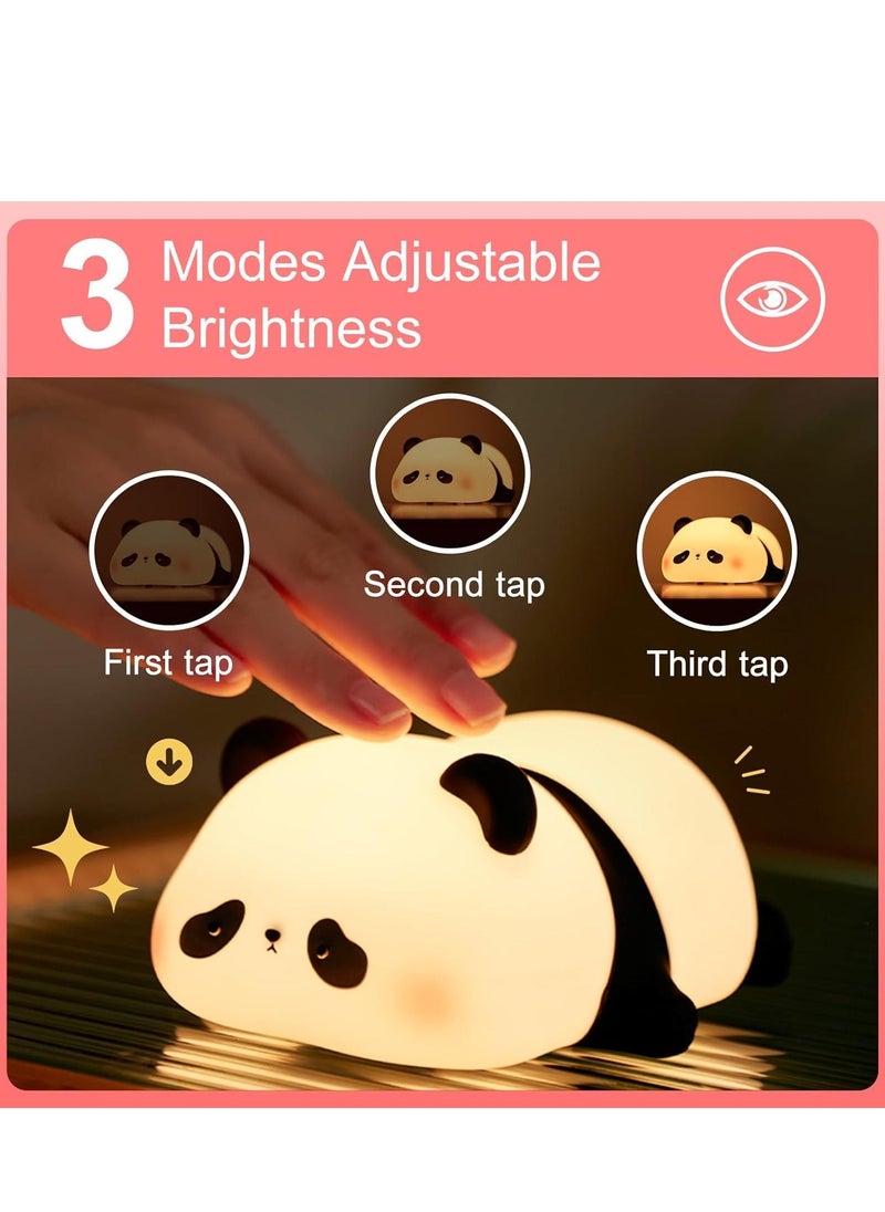 JAJEEK Panda Night Light for Kids – Cute LED Night Lights for Teen Girls Bedroom, Brightness Control with Auto Off Timer, Animal Silicone Lights – Ideal Toddler Gifts - Image 3