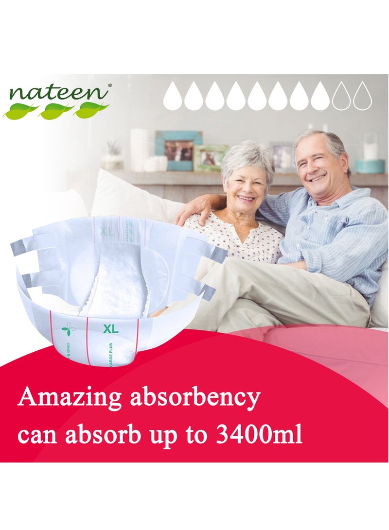 Nateen Combi Plus Incontinence Adult Diaper,Small,Waist Size 65-105cm,10 Count Adult Diapers,with Super Absorbent Layer,Leak Guard,Disposable Underwear for Men&Women-1560ml Absorbency. - Image 4