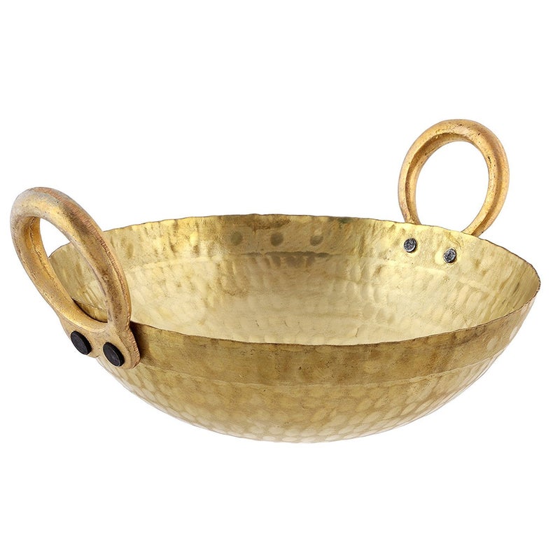 Indian CRAFTIO كاداي نحاسي من إنديان كرافتيو (أصفر، 1500 مل، قطر: 10 بوصات) - Image 1