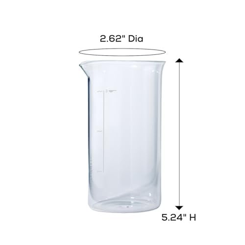 Aerolatte Universal Borosilicate Glass Replacement Carafe For French Press Coffee Maker, 3-Cup, 12-Ounce Capacity (12 oz, 350 ml) - Image 2