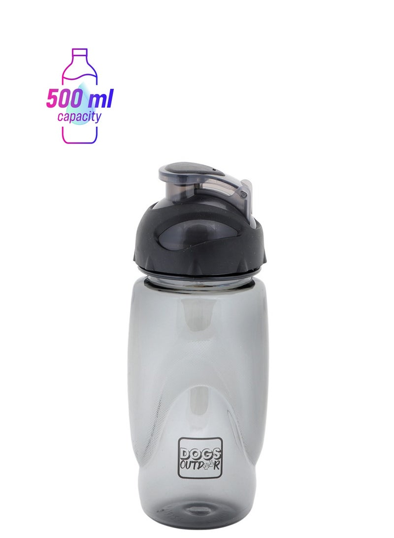 بيج ديزاين زجاجة مياه خارجية بتصميم كلاب 500 مل أسود - Image 1