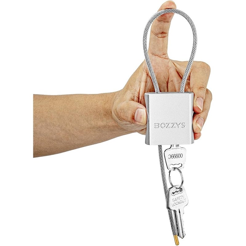 Adjustable Cable Locks with 3 Keys | 1.15ft L x 0.16in D Aluminum Steel Cable Padlock for Bikes, Gate, Lockers & Outdoor Gear | Keyed Different & Silver - Image 1