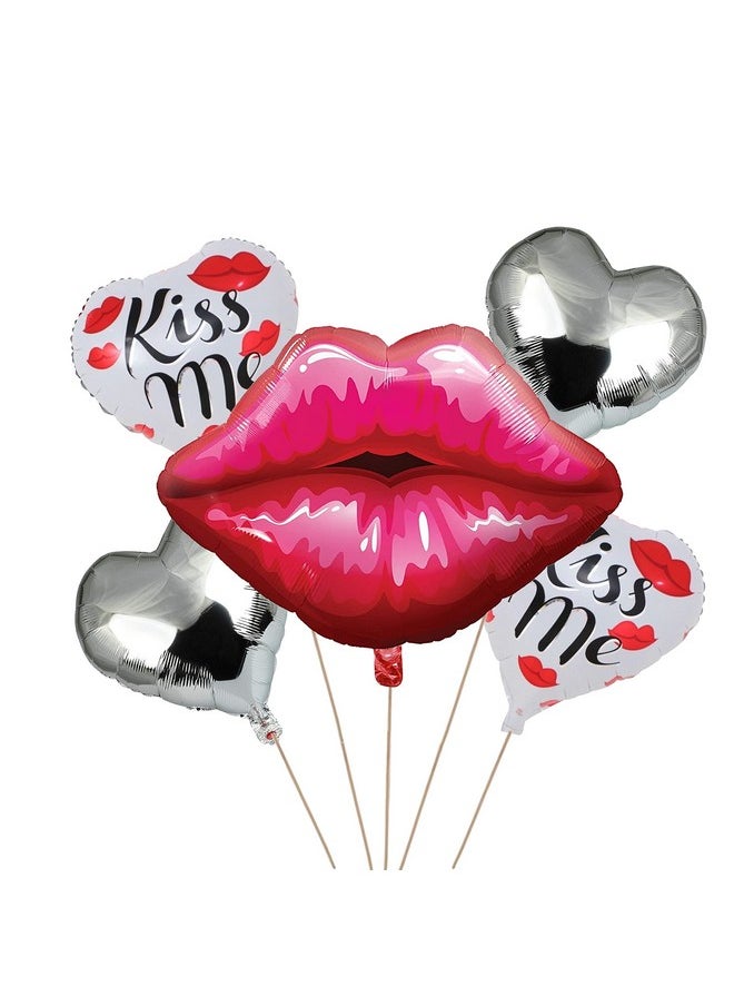 TOYXE - TOYXE 40622 Kiss Me Foil Balloon Set Of 5 Pcs,Multicolor - Image 1