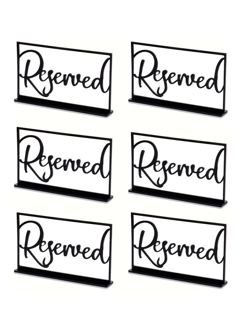 TPGP 6 Pieces Reserved Signs for Wedding, Party, Acrylic Reserved Table Signs, Reserved Seating Signs for Tables, Chairs, Restaurant, Special Events  - Image 1