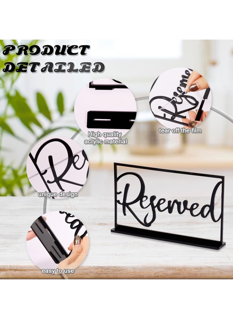 TPGP 6 Pieces Reserved Signs for Wedding, Party, Acrylic Reserved Table Signs, Reserved Seating Signs for Tables, Chairs, Restaurant, Special Events  - Image 3