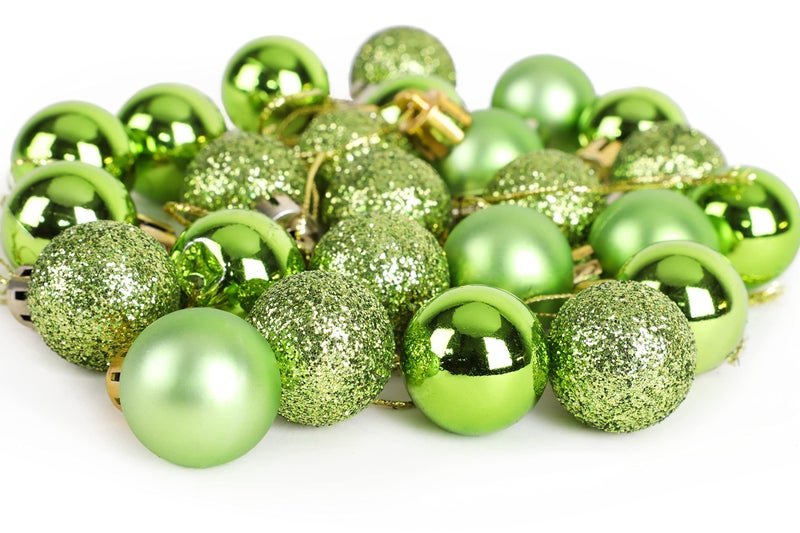 Christmas Concepts حزمة مفاهيم عيد الميلاد من 25-25 مم ميني عيد الميلاد الحلي - الحلي اللامعة اللامعة واللمعان الزخارف (الجير الأخضر) - Image 3