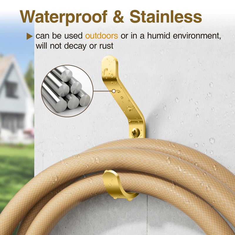 susswiff Coat Hooks Wall Mount for Hanging: 20LB Sturdy Hanger for Backpack, Towel, Bag, for Closet, Bathroom, Door, Mushroom, Brushed Gold 4 Pack, 3.75" - Image 2