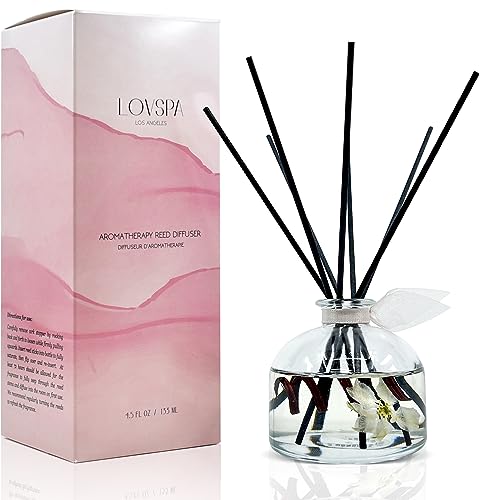 LOVSPA Reed Diffuser Set, Soothe Tahitian Vanilla Bean Scented Oil Diffuser with Sticks, Home Fragrance Accessories for Bathroom Shelf Decor, Aroma Diffusers for Home or Office Fall Decor, USA Made - Image 1