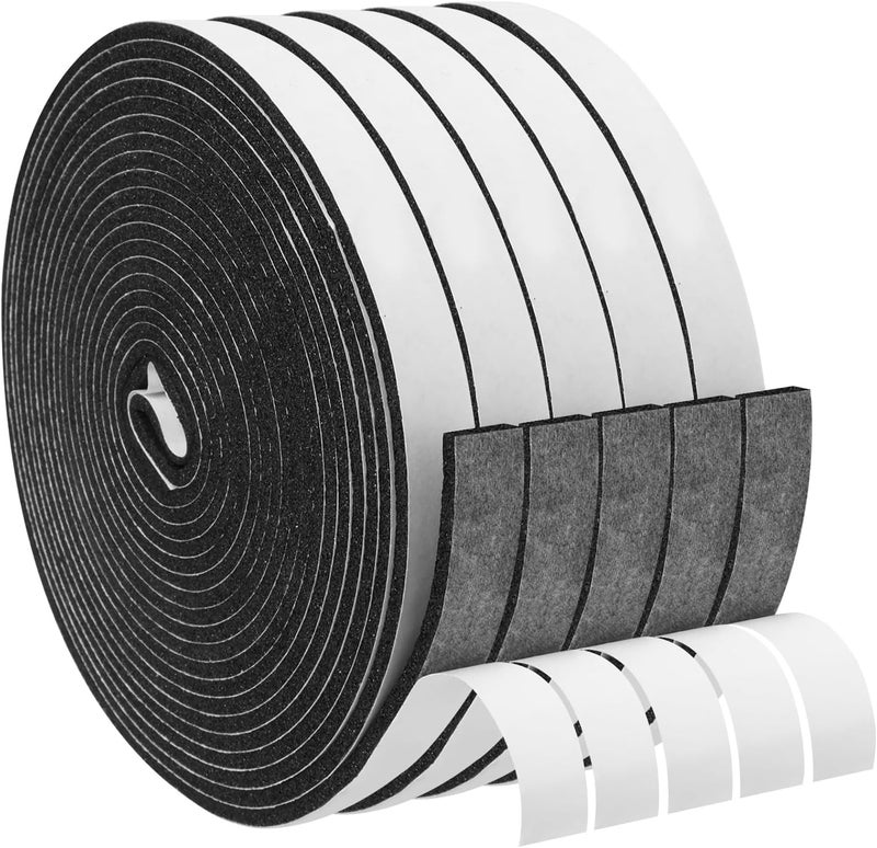 DGSL Foam Insulation Tape, 1/2In x 1/8In x164Ft Weather Stripping Door Seal Strip for Doors and Windows,Sliding Door,Sound Proof Soundproofing Door Seal,Weatherstrip,Air Conditioning Seal Strip - Image 1