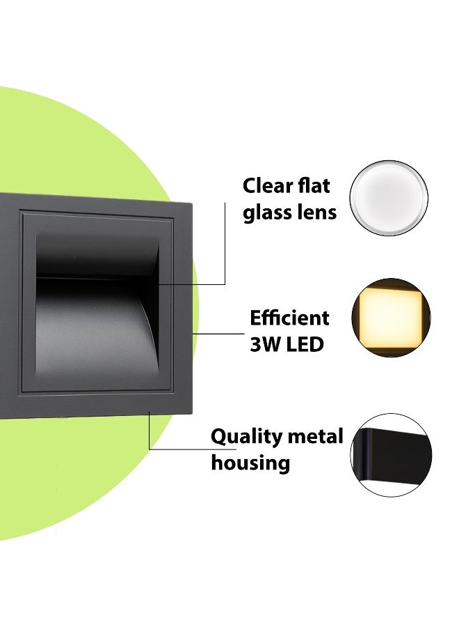 ALFRIDAY Outdoor Recessed Step/Wall Light — IP65, 3W, 3000K - Image 2