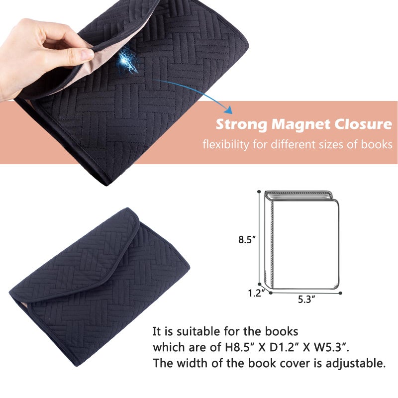 APLUFINE Reusable Book Cover with Magnet Closure - Adjustable Book Sleeve for Book Lovers Gift - Book Protector for Paperback -Book Covers for Hardcover - Book Pouch - Book Carrier - Image 4