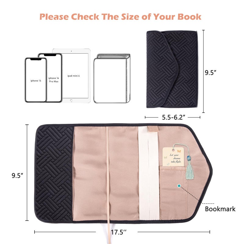APLUFINE Reusable Book Cover with Magnet Closure - Adjustable Book Sleeve for Book Lovers Gift - Book Protector for Paperback -Book Covers for Hardcover - Book Pouch - Book Carrier - Image 2