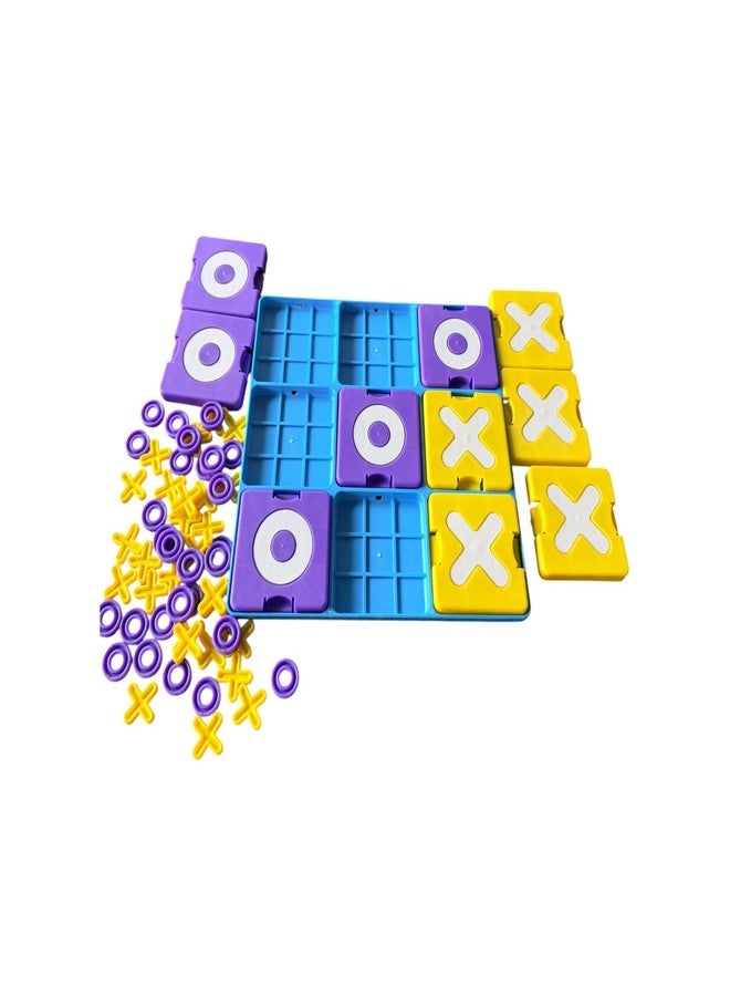 مجموعة ألعاب Dorytoy 4 في 1 لعبة تيك تاك تو للأطفال والعائلة، لعبة استراتيجية تعليمية مع قطع X و O، مكعبات أحجية منزلقة، ولعبة أنشطة لتنمية الذكاء للأولاد والبنات - Image 3
