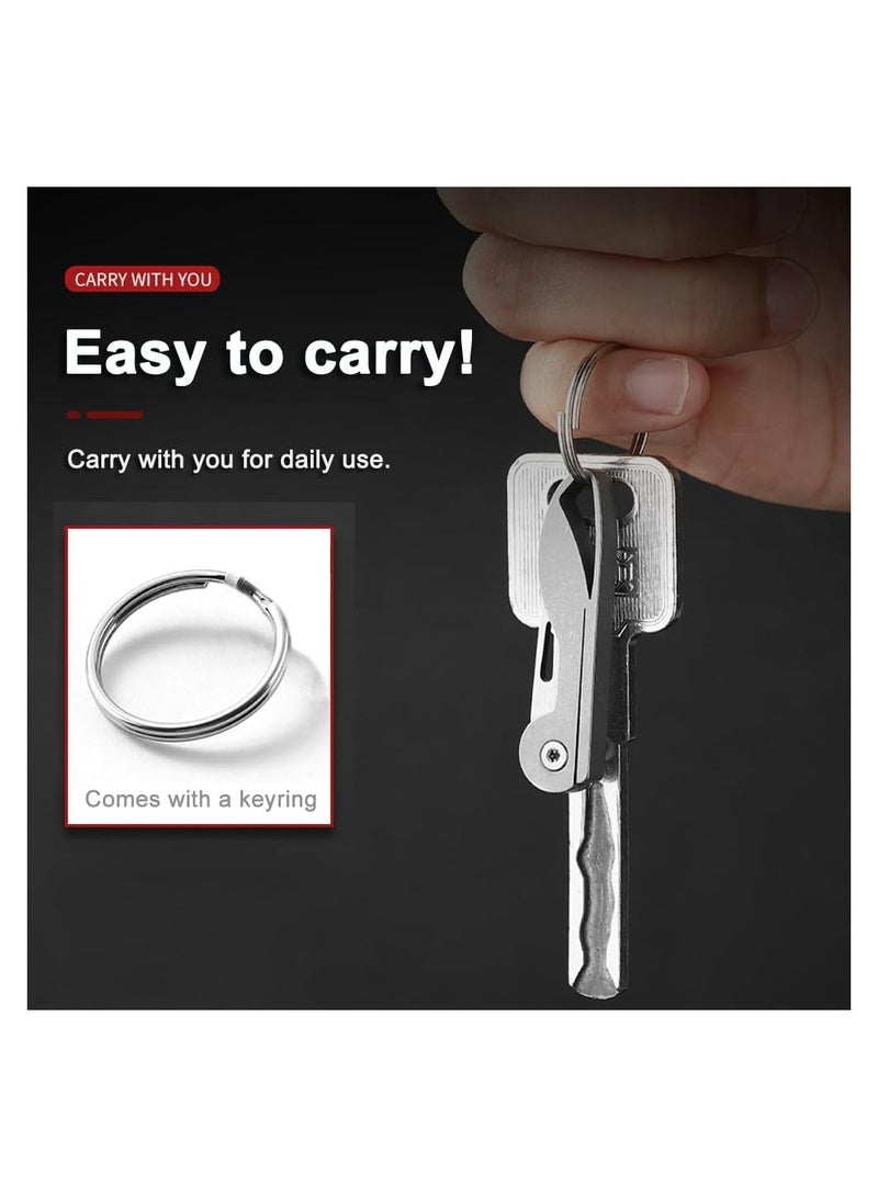 Titanium Alloy Mini Folding Pocket Knife, EDC Keychain Cutter, Compact Utility Knife for Men and Women (Titanium Handle / 5Cr13 Steel Blade) - Perfect Gift Idea! - Image 3