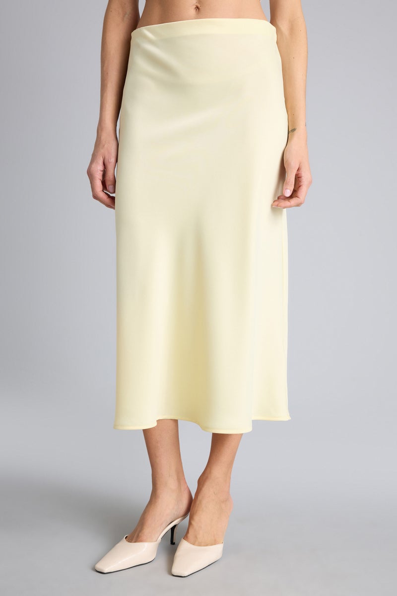 DeFacto Yellow Woman A Cut Satin Normal Waist Skirt Casual - Image 2