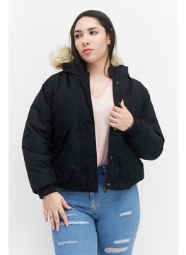 French Connection Women Plain Hooded Puffered Jackets, Black  - Image 1