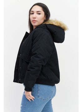 French Connection Women Plain Hooded Puffered Jackets, Black  - Image 2