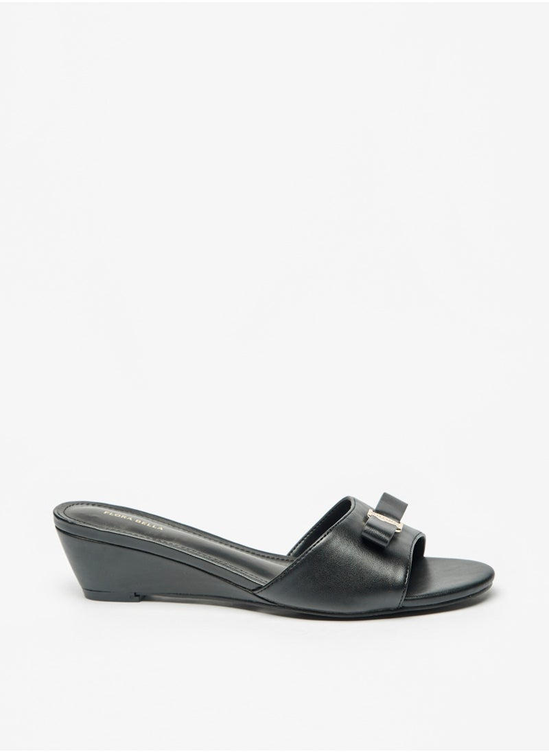 Flora Bella By Shoexpress - Womens Logo Accented Slip On Sandals With Wedge Heels By Shoexpress - Image 1