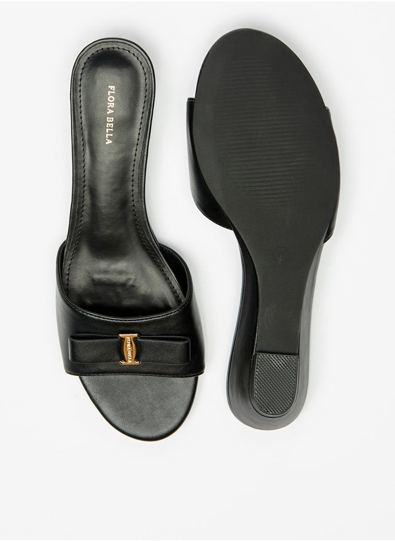 Flora Bella By Shoexpress - Womens Logo Accented Slip On Sandals With Wedge Heels By Shoexpress - Image 1