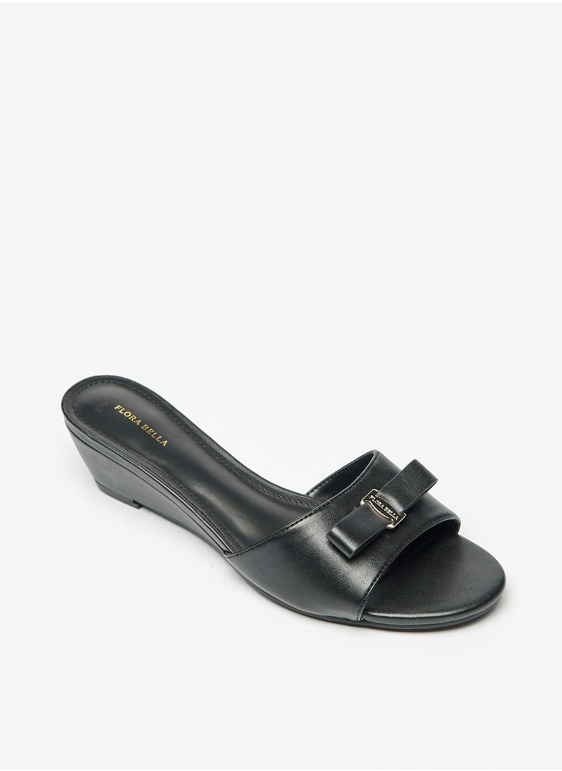 Flora Bella By Shoexpress - Womens Logo Accented Slip On Sandals With Wedge Heels By Shoexpress - Image 1