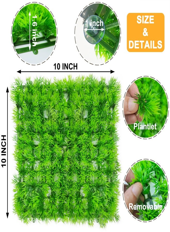 Anranmm 2 PCS Hermit Crab Climbing Toys Faux Grass Mat 10 x 10 Inch Fake Turf Hermit Crab Climbing Wall Fish Tank Artificial Plant Decorations HermitCrab Supplies Small Animals Cage Accessories - Image 3