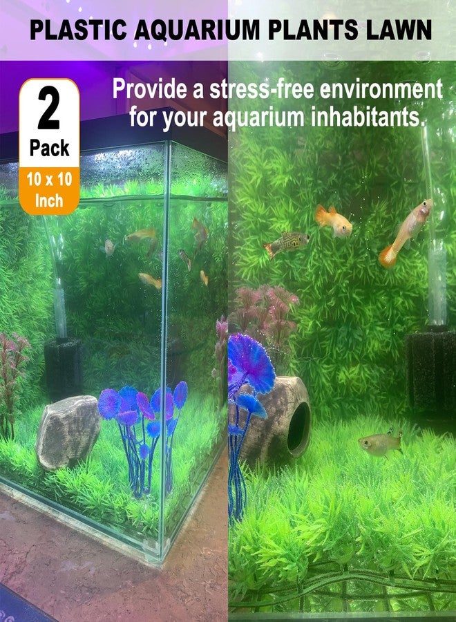 Anranmm 2 PCS Hermit Crab Climbing Toys Faux Grass Mat 10 x 10 Inch Fake Turf Hermit Crab Climbing Wall Fish Tank Artificial Plant Decorations HermitCrab Supplies Small Animals Cage Accessories - Image 5
