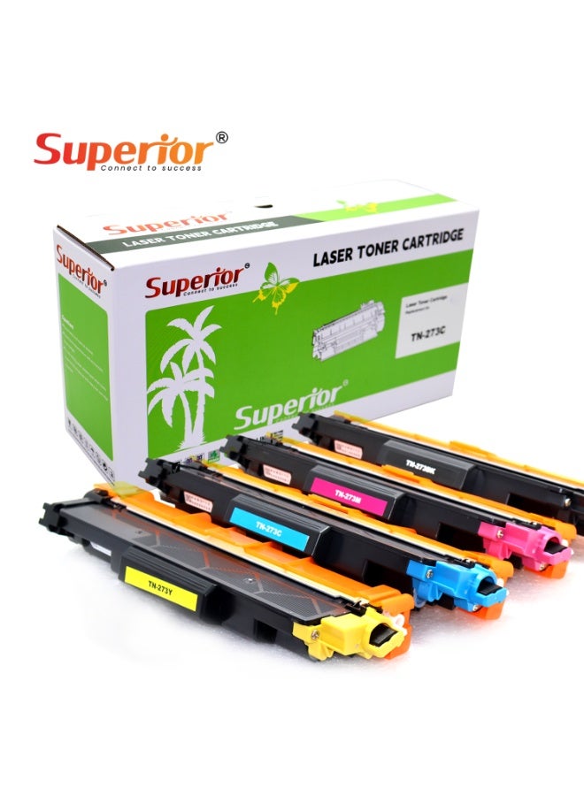 SUPERIOR TN273 4-Color Toner Cartridge Set (Black, Cyan, Magenta, Yellow) Compatible with Brother HL-L3210CW / HL-L3270CDW / DCP-L3551CDW / MFC-L3750CDW