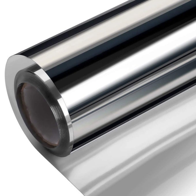 ONE WAY WINDOW FILM DAYTIME PRIVACY HEAT CONTROL WINDOW FILM ANTI UV REFLECTIVE STATIC CLING FILM WINDOW TINT FOR HOME AND OFFICE BLACKSILVER 413 X 1575 INCH