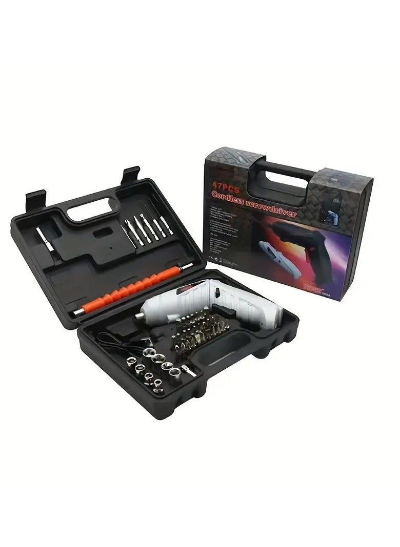 DubaiGallery - 1set 47-in-1 Electric Screwdriver, Home Cordless Rechargeable, Screwdriver, Drill, Sleeve Combination Tool Set. - Image 1