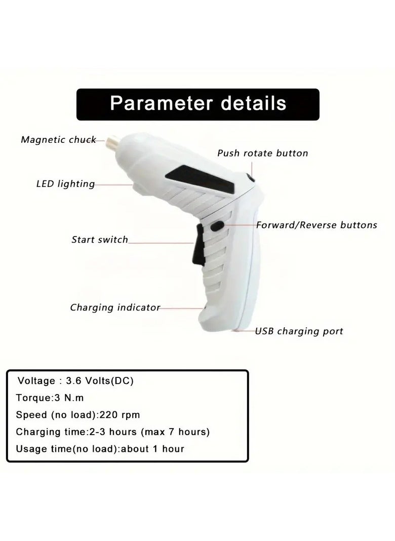 DubaiGallery - 1set 47-in-1 Electric Screwdriver, Home Cordless Rechargeable, Screwdriver, Drill, Sleeve Combination Tool Set. - Image 1