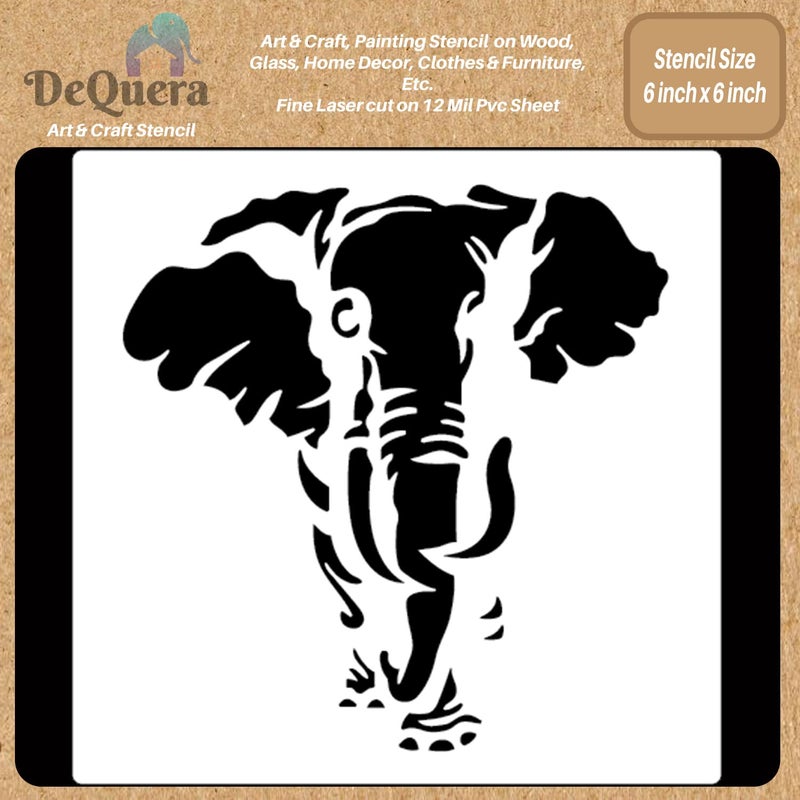DeQuera Craft Stencils for DIY Art Craft ReUsable Used for Painting Journaling Mix Media Wall Painting and Other Decorative Purposes Size 6 x 6 Inch Pack of 1 DQL73 - Image 2