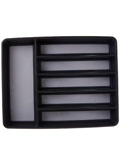 Rubbermaid No-Slip Rectangular Silverware Organizer Tray Black and Grey 1.9 x 11.89 x 15 Inch 1994536  - Image 1