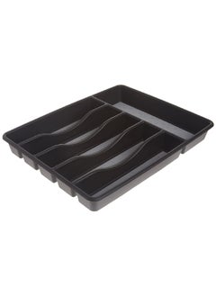 Rubbermaid No-Slip Rectangular Silverware Organizer Tray Black and Grey 1.9 x 11.89 x 15 Inch 1994536  - Image 2