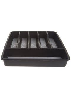 Rubbermaid No-Slip Rectangular Silverware Organizer Tray Black and Grey 1.9 x 11.89 x 15 Inch 1994536  - Image 3