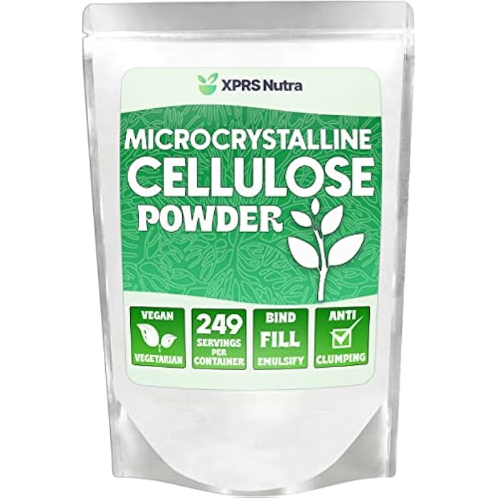 XPRS Nutra Microcrystalline Cellulose Powder - Odorless Cellulose Fiber Powder - 100% Pure Powdered Cellulose Supplement is an Insoluble Fiber for Pill Binder Mix and Cellulose Paste (1.10 Pounds) - Image 1