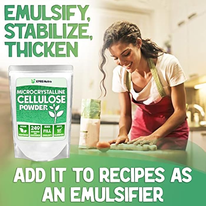 XPRS Nutra Microcrystalline Cellulose Powder - Odorless Cellulose Fiber Powder - 100% Pure Powdered Cellulose Supplement is an Insoluble Fiber for Pill Binder Mix and Cellulose Paste (1.10 Pounds) - Image 2