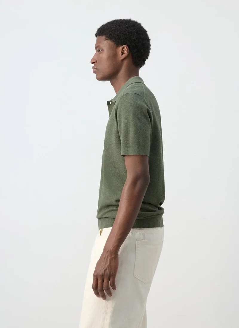 Mango Man 48-MUSGO Fine-Knit Cotton Polo Shirt for Men | Best Price UAE
