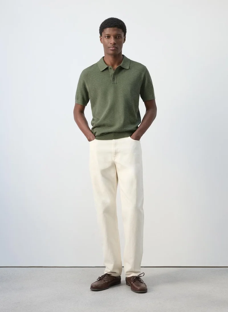 Mango Man 48-MUSGO Fine-Knit Cotton Polo Shirt for Men | Best Price UAE