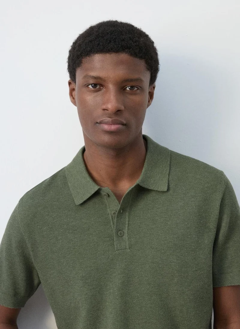 Mango Man 48-MUSGO Fine-Knit Cotton Polo Shirt for Men | Best Price UAE