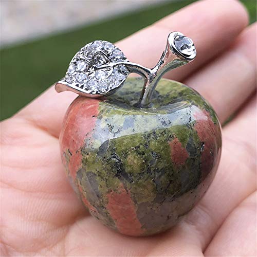 faovramulet Unakite Carved Appple Figurine Sculpture Statue Healing Crystal Home Ornament Decoration 1.3" Tall - Image 2
