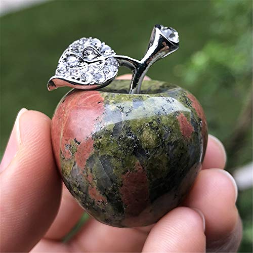 faovramulet Unakite Carved Appple Figurine Sculpture Statue Healing Crystal Home Ornament Decoration 1.3" Tall - Image 3