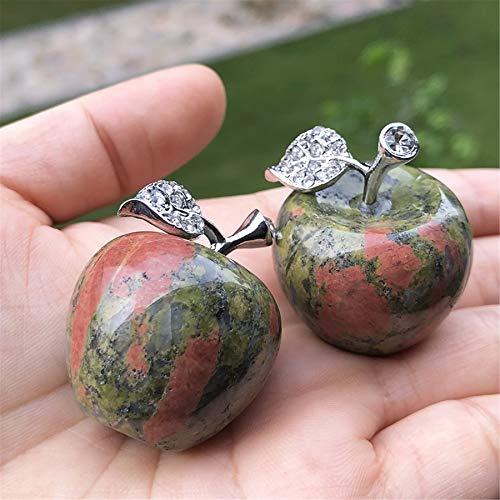 faovramulet Unakite Carved Appple Figurine Sculpture Statue Healing Crystal Home Ornament Decoration 1.3" Tall - Image 5